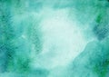 Abstract green turquoise watercolor blurred background.Bright soft gradient color.