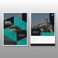 Abstract Green Vector Annual report poster Leaflet Brochure Flyer template design, book cover layout design Royalty Free Stock Photo