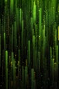 Abstract green vertical light trails with glowing dots in background design Royalty Free Stock Photo
