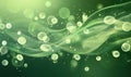 Abstract green wave background with bubbles and light effects for design projects Royalty Free Stock Photo