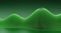 Abstract green waveform with smooth gradient background Royalty Free Stock Photo