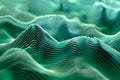 Abstract Green Waves, 3D Render of Flowing, Intertwined Lines Creating a Dynamic, Serene, and Textured Landscape, P