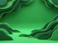 Abstract green wavy landscape Royalty Free Stock Photo