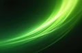 Abstract green wavy lines glow with subtle grain texture. Smooth gradient forms dark background. Light shines bright creating Royalty Free Stock Photo