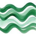 Abstract green wavy lines isolated on white background Royalty Free Stock Photo