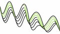 Abstract green wavy lines pattern, dynamic and flowing background design, vector design Generative AI Royalty Free Stock Photo