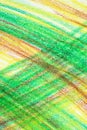 Abstract green and yellow crayon drawing Royalty Free Stock Photo