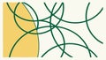 Abstract Green and Yellow Intersecting Wavy Lines, vector design Generative AI Royalty Free Stock Photo