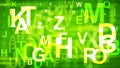 Abstract Green and Yellow Scattered Alphabet Letters Background Vector Image Royalty Free Stock Photo