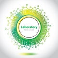 Abstract greenish laboratory circle element.