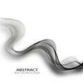 Abstract grey and black wave isolated on white background. Vector illustration for modern business design. Futuristic Royalty Free Stock Photo