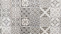 Abstract grey brown tile Floral Mosaic portuguese Pattern azulejo design background