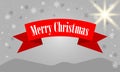 Merry Christmas lettering design with white snowflakes on gray gradient background. Vector illustration EPS10