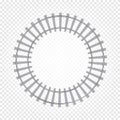 abstract grey color round shape railway road on checkered background, fencing vector illustration