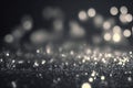 Abstract grey glitter bokeh background. Generative AI