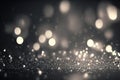 Abstract grey glitter bokeh background. Generative AI