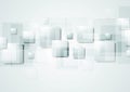 Abstract grey hi-tech background with squares Royalty Free Stock Photo