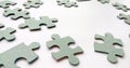 Abstract grey jigsaw puzzle pieces on white background Royalty Free Stock Photo