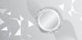 Abstract grey tech background with futuristic circular interface, dotted wave patterns and polygonal grid. Perfect for innovation Royalty Free Stock Photo