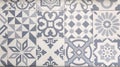 Abstract grey tile Floral Mosaic portuguese Pattern azulejo design for decor background