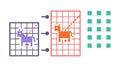 Abstract grid data points, digital mapping visualization, vector design Generative AI Royalty Free Stock Photo