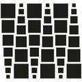 Abstract grid design. Geometric block shapes. Minimalist black pattern. Vector seamless illustration.