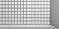 Abstract grid shadow pattern on a minimalist interior wall and floor, creating a modern and serene atmosphere Concept of light, Royalty Free Stock Photo