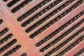 Abstract grille detail of an antique tractor Royalty Free Stock Photo