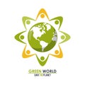 Abstract group of people around the planet concept green world Royalty Free Stock Photo