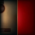 Abstract grunge background with acoustic guitar Royalty Free Stock Photo