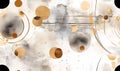 Abstract grunge background with circles and stains in yellow and gray colors