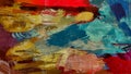 Abstract grunge background from color chaotic blurred spots brush strokes of different sizes on textured canvas