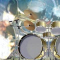 Abstract grunge background with drum kit Royalty Free Stock Photo