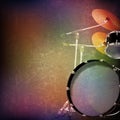 Abstract grunge background with drum kit Royalty Free Stock Photo