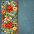 Abstract grunge background with floral ornament Royalty Free Stock Photo