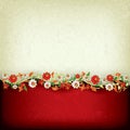 Abstract grunge background with floral ornament Royalty Free Stock Photo