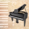 Abstract grunge background with grand piano Royalty Free Stock Photo