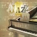 Abstract grunge background with grand piano Royalty Free Stock Photo