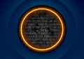 Abstract grunge background with orange fiery circle