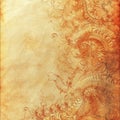 Abstract grunge background with ornament on old paper texture. Royalty Free Stock Photo