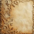 Abstract grunge background with ornament on old paper texture. Royalty Free Stock Photo