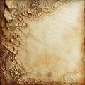 Abstract grunge background with ornament on old paper texture. Royalty Free Stock Photo