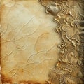 Abstract grunge background with ornament on old paper texture. Royalty Free Stock Photo