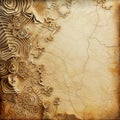 Abstract grunge background with ornament on old paper texture.