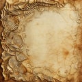 Abstract grunge background with ornament on old paper texture.