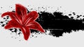 Abstract grunge background with red flower. Royalty Free Stock Photo