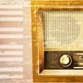 Abstract grunge background with retro radio Royalty Free Stock Photo