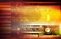 Abstract grunge background with retro radio Royalty Free Stock Photo