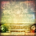 Abstract grunge background with retro radio Royalty Free Stock Photo