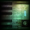 Abstract grunge background with retro radio Royalty Free Stock Photo